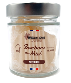 POT DE BONBONS AU MIEL NATURE à l'unité 125g